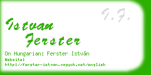 istvan ferster business card