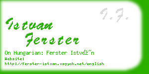 istvan ferster business card